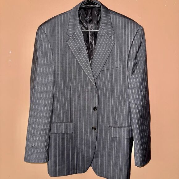 Polo Ralph Lauren Men's 100% Wool Gray Pinstripe Blazer Sports Coat Jacket 40R - Picture 5 of 9